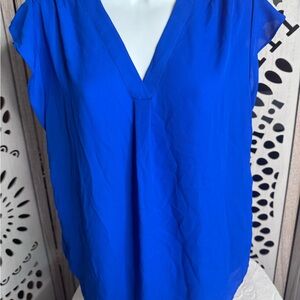 Chaus Royal Blue V-Neck Blouse